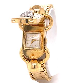 18K Retro Bucherer Diamond Watch