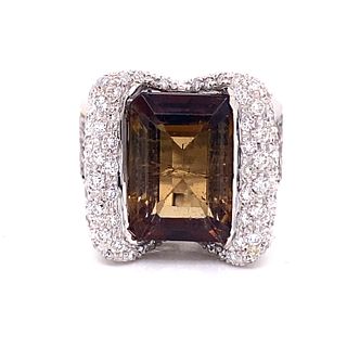 18K Diamond Emperor Citrine Ring