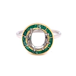 Platinum Gold Emerald Mount Ring