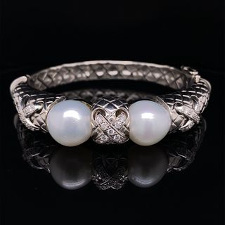 14k Pearl Diamond Bracelet