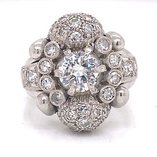 Art Deco Platinum Diamond Chevalier Ring