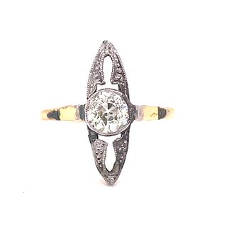 Art Nouveau 18K Diamond Ring