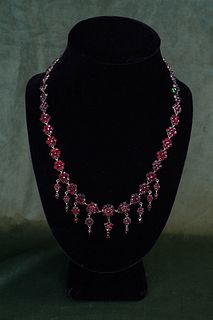 Victorian Vermeil Silver Garnet Necklace