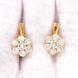 14k Fancy Diamond Rosetta Earrings