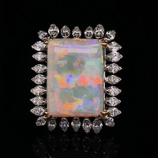 18k Opal Diamond Ring