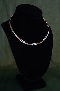 18k Diamond Paperclip Link Necklace