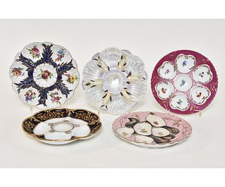 Five Limoges Oyster Plates