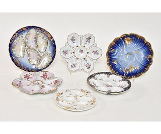 Six Limoges Oyster Plates