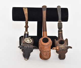 Three Carved Smoking Pipes