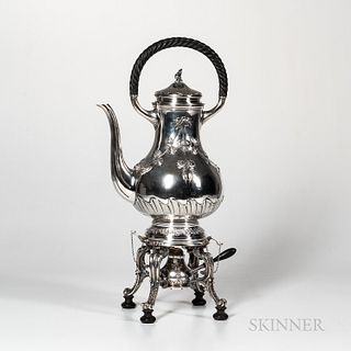 French Sterling Silver Hot Water Kettle-on-Stand