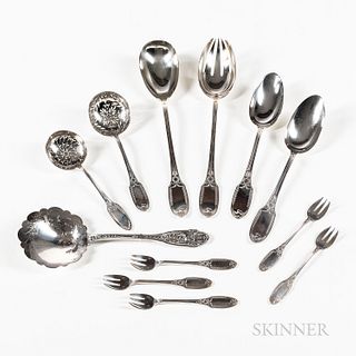 Twelve French Sterling Silver Serving Pieces