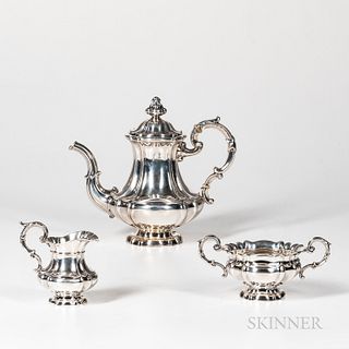 German Three-piece Silver Coffee Set