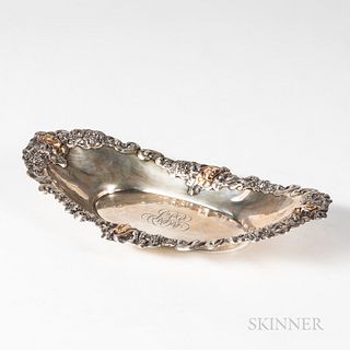 George Shiebler Sterling Silver and Gold Oval Tray