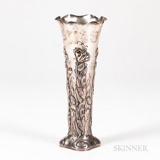 George Shiebler Gold and Sterling Silver Vase