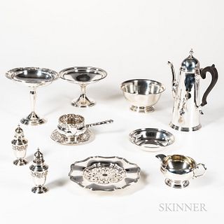 Eleven Pieces of American Sterling Silver Serving Ware
