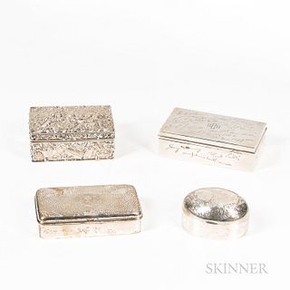 Four American Silver Boxes