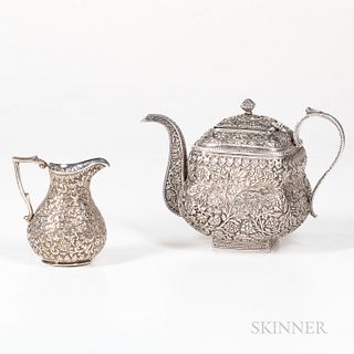 Two Anglo-Indian Silver Tea Wares
