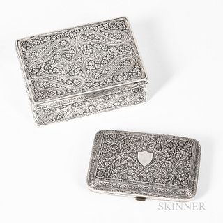 Two Indian Kashmir Silver Boxes
