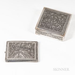Two Persian Silver Containers