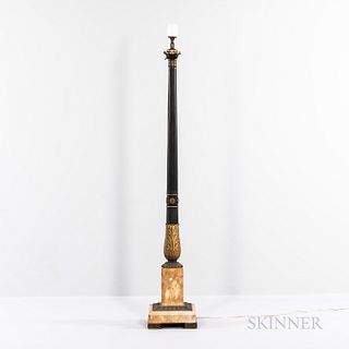 Empire-style Marble and Bronze Floor Lamp