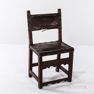 Renaissance-style Embossed Leather Side Chair