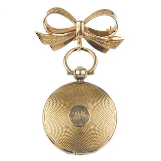 An early 20th century gold locket fob. Of circular-shape outline, the engraved initial monogram, wit