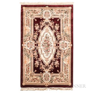 Small Carpet with French Design, India, late 20th century, 9 ft. 6 in. x 6 ft.