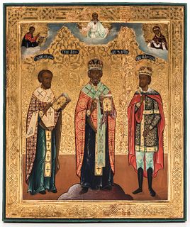 Russian Icon of Three Saints