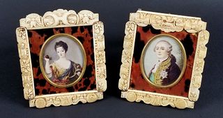 Pair of Napoleon Miniature Framed Portraits, Circa 1870