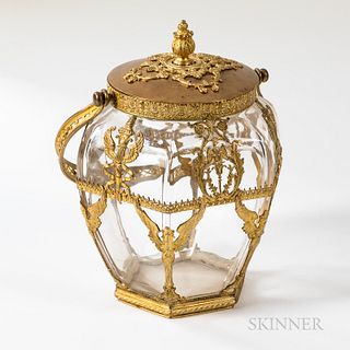 Napoleon III Gilt-bronze-mounted Glass Biscuit Jar and Cover