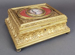 19th C. French Bronze Jewelry Box