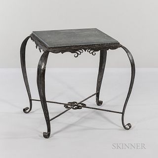 Mid-century Iron and Slate Table
