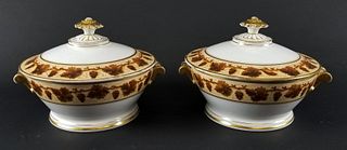 Pair of Early 19th C. Pair of Emprie Old Paris Covered