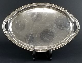 Sterling Silver Rose Bouquet Handled Tray