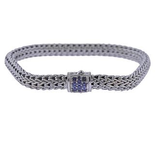 John Hardy Silver Sapphire Classic Chain Bracelet