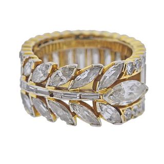 Platinum Gold Plated Diamond Wedding Band Ring 