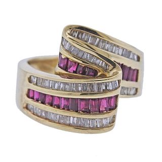 14k Gold Diamond Ruby Ring