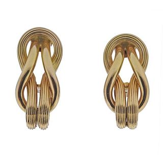 Lalaounis Greece 18k Gold Hercules Knot Earrings