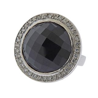 14k Gold Onyx Diamond Ring