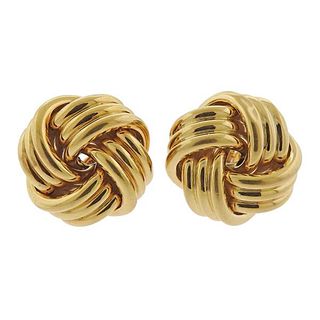 18k Gold Large Knot Earrings