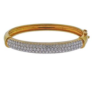 18k Gold 4.00ctw Diamond Bangle Bracelet