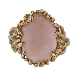 1970s 18k Gold Coral Ring 