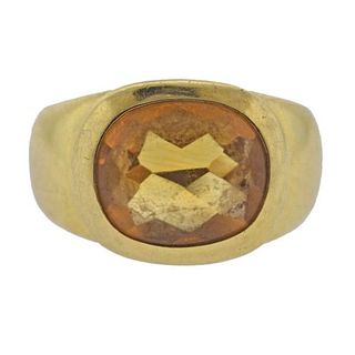 18K Gold Citrine Ring