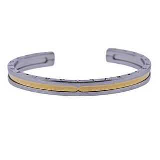 Bvlgari Bulgari B.Zero1 18K Gold Steel Cuff Bracelet