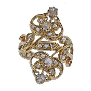 18k Gold Rose Cut Diamond Ring