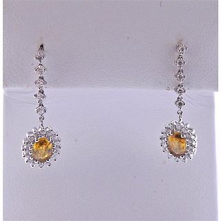 Kallati Gold Diamond Yellow Kyanite Drop Earrings