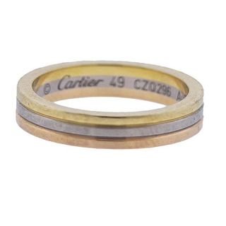Cartier Trinity 18K Tri Color Gold Band Ring Size 49