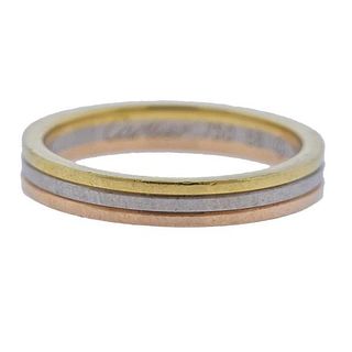 Cartier Trinity 18K Tri Color Gold Band Ring Size 58