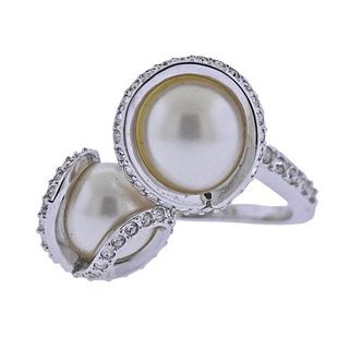 Swarovski Nude Double Pearl Crystal Ring 