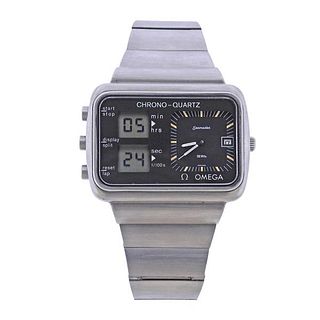 Omega Rare 1970s Chrono Quartz Watch 396.0839